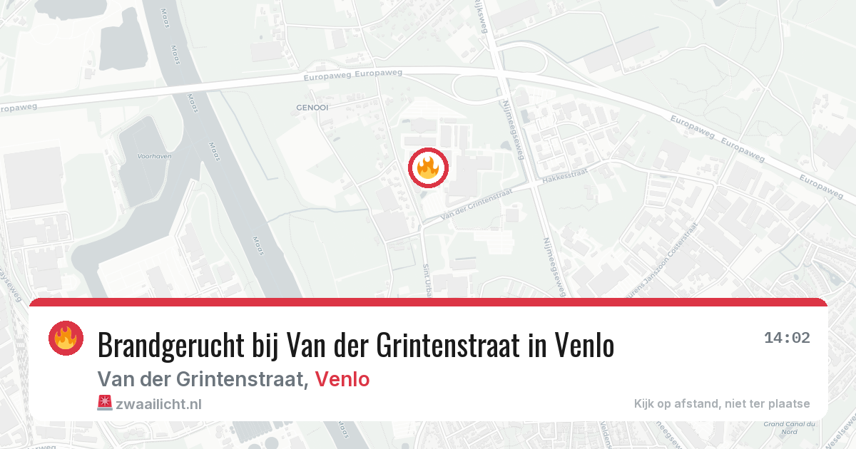 Brandgerucht bij Van der Grintenstraat in Venlo — 23 mrt 2026