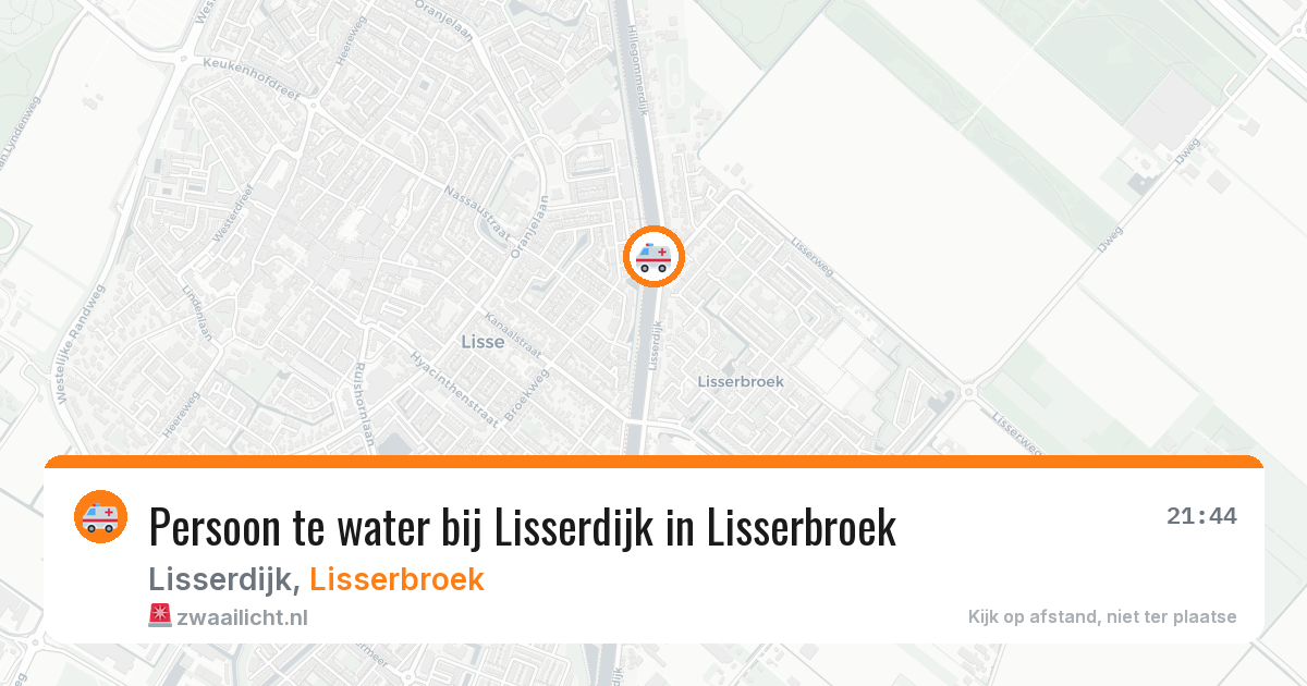 Persoon te water bij Lisserdijk in Lisserbroek — 9 apr 2026