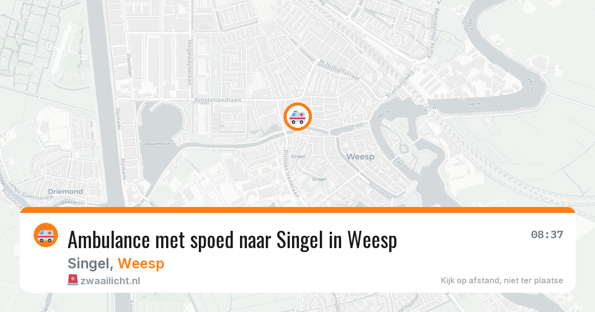 Ambulance met spoed naar Singel in Weesp — 21 jun 2026