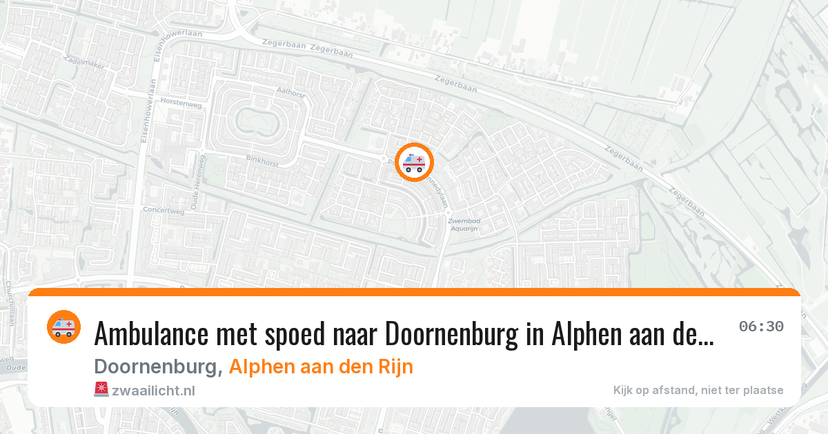Ambulance met spoed naar Doornenburg in Alphen aan den Rijn — 26 jun 2026