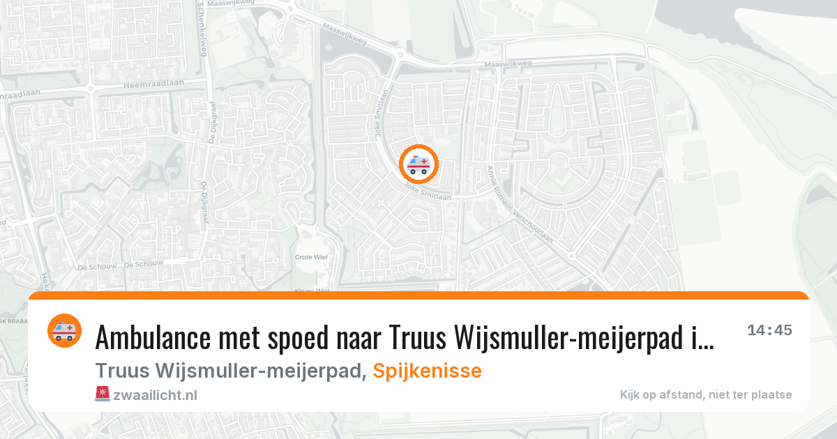 Ambulance met spoed naar Truus Wijsmuller-meijerpad in Spijkenisse — 9 apr 2026