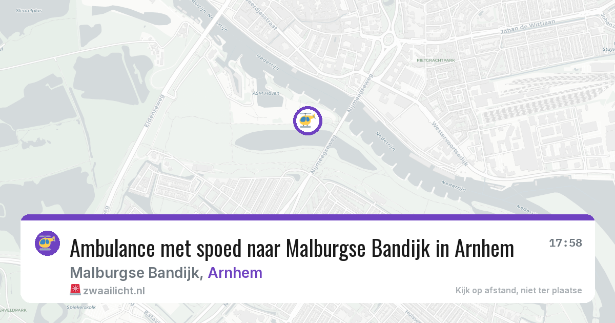 Ambulance met spoed naar Malburgse Bandijk in Arnhem — 2 jul 2026