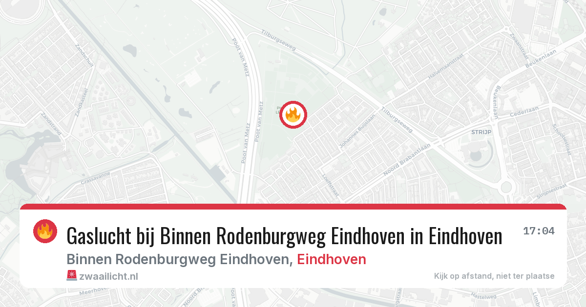 Gaslucht bij Binnen Rodenburgweg Eindhoven in Eindhoven — 27 mrt 2026