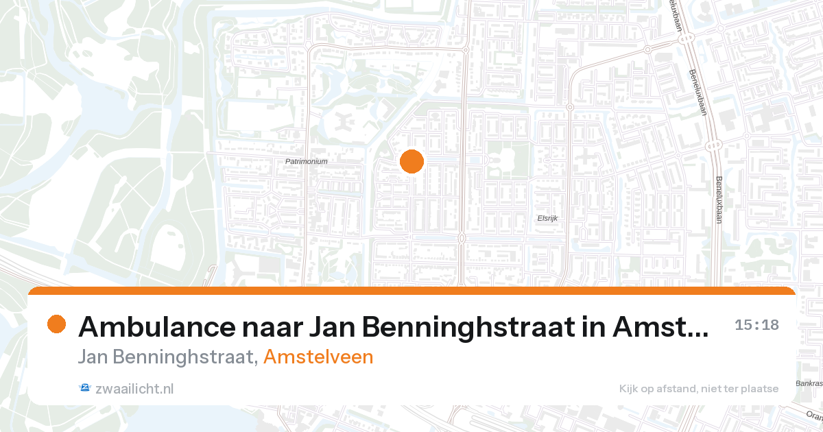 Ambulance naar Jan Benninghstraat in Amstelveen — 25 jun 2026