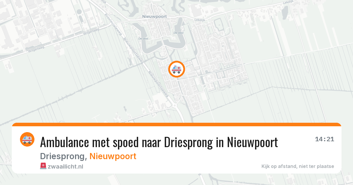Ambulance met spoed naar Driesprong in Nieuwpoort — 6 jun 2026