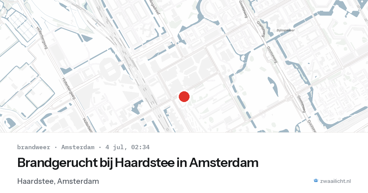 Brandgerucht bij Haardstee in Amsterdam — 4 jul 2026