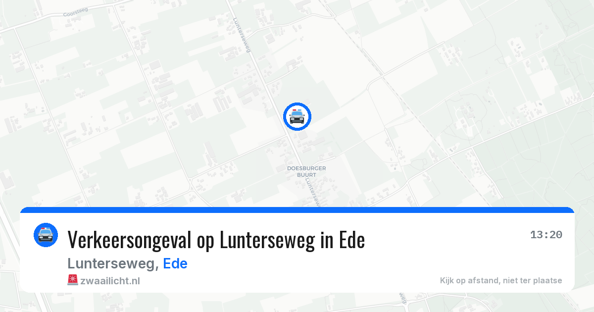 Verkeersongeval op Lunterseweg in Ede — 6 mrt 2026