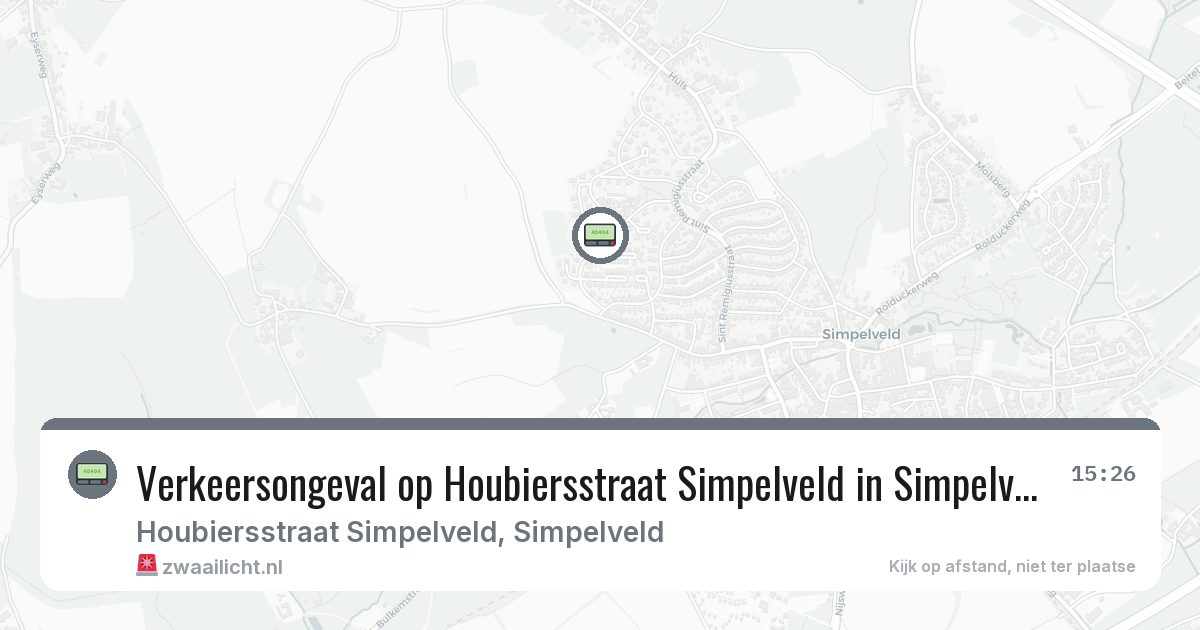 Verkeersongeval op Houbiersstraat Simpelveld in Simpelveld — 17 mei 2026