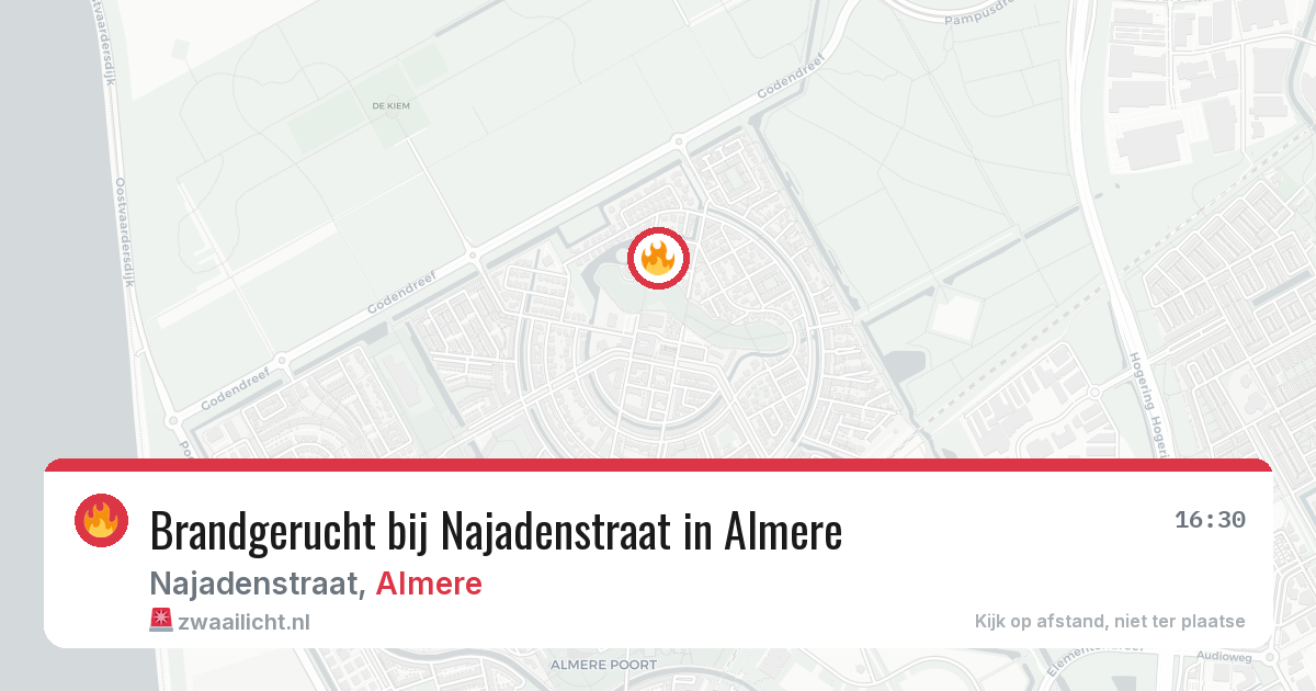Brandgerucht bij Najadenstraat in Almere — 25 mrt 2026