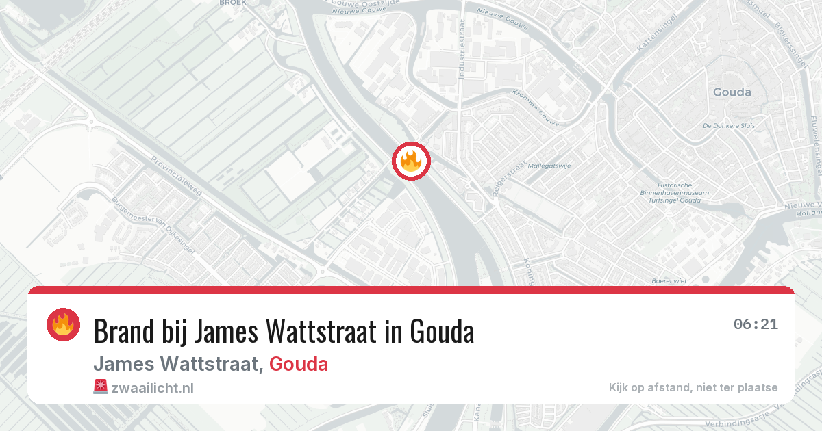 Brand bij James Wattstraat in Gouda — 27 mei 2026
