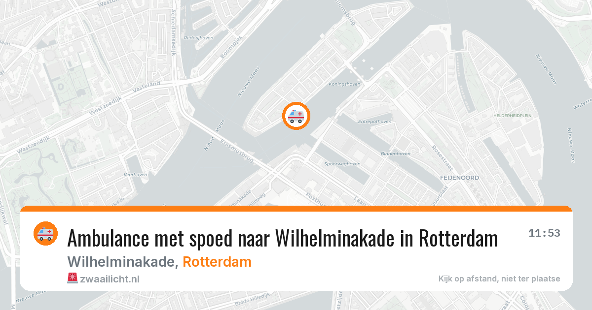 Ambulance met spoed naar Wilhelminakade in Rotterdam — 8 jun 2026
