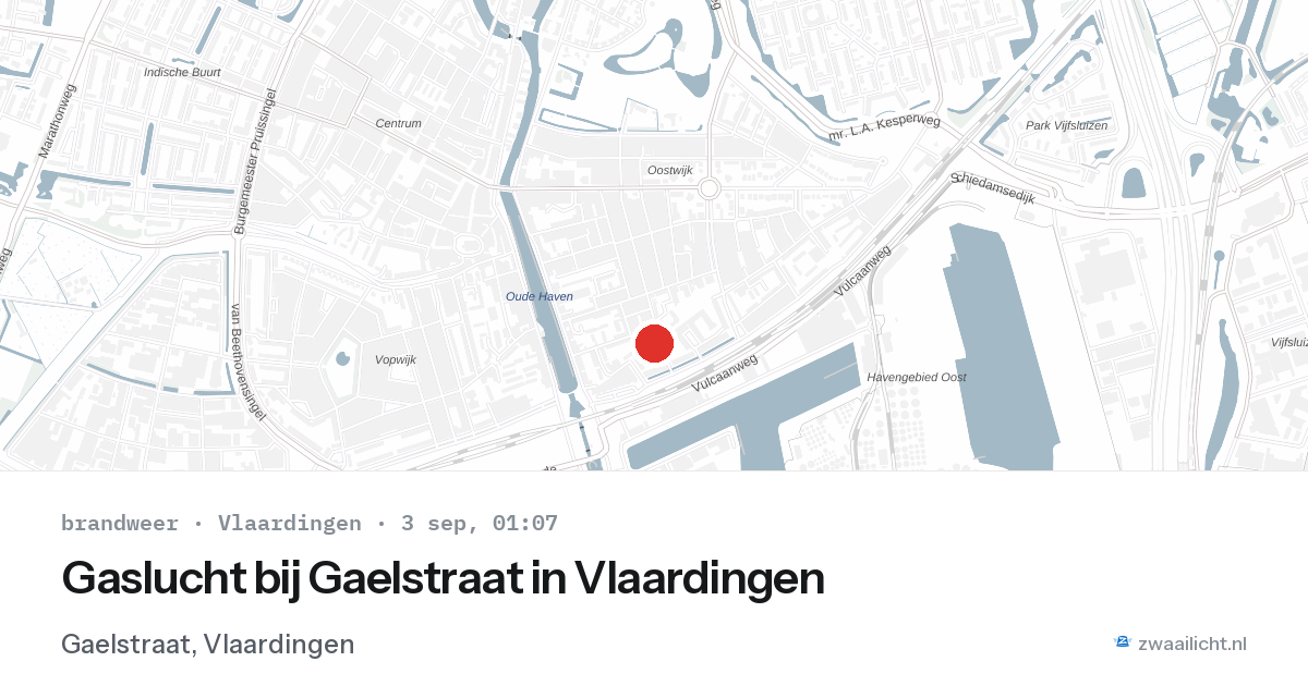 Gaslucht bij Gaelstraat in Vlaardingen — 2 sep 2026