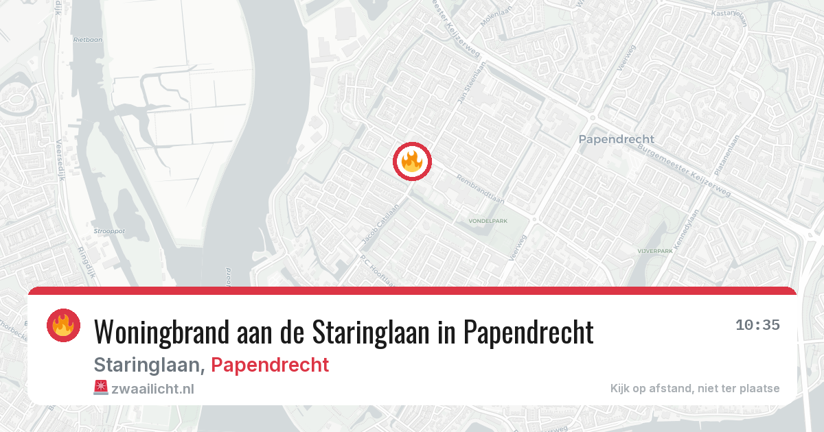 Woningbrand aan de Staringlaan in Papendrecht — 15 feb 2026