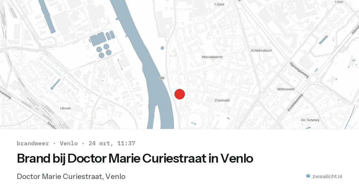 Brand bij Doctor Marie Curiestraat in Venlo — 24 mrt 2026