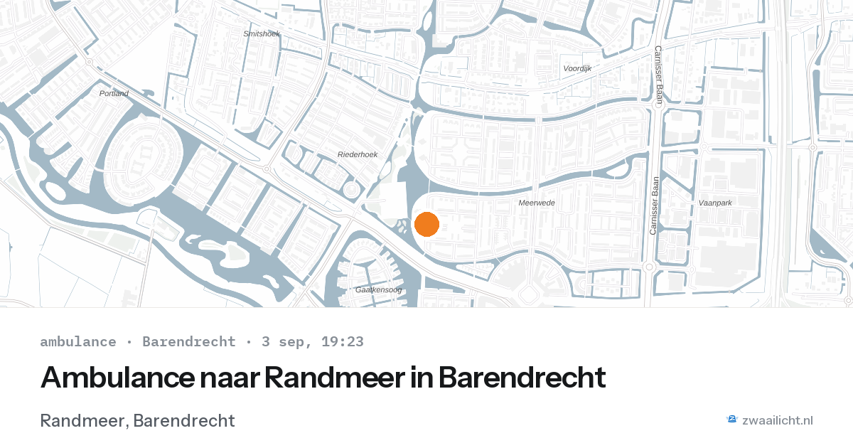 Ambulance naar Randmeer in Barendrecht — 3 sep 2026