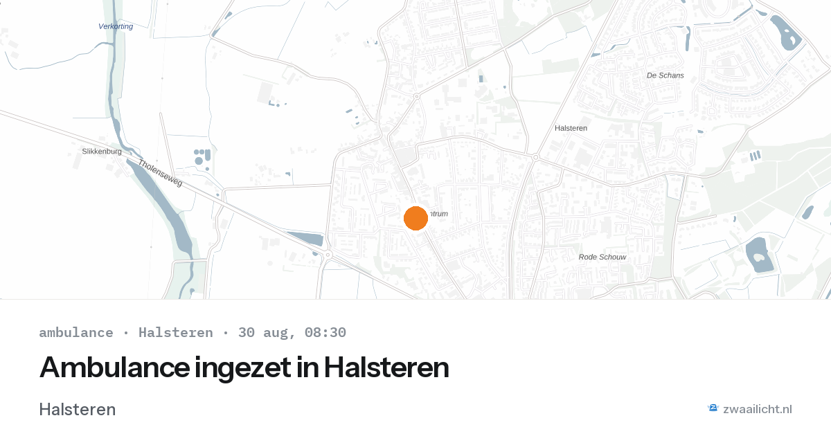 Ambulance ingezet in Halsteren — 30 aug 2026