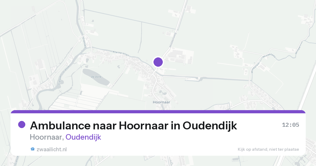 Ambulance naar Hoornaar in Oudendijk — 20 aug 2026