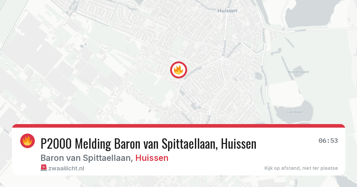 P2000 Melding Baron van Spittaellaan, Huissen — 24 apr 2026