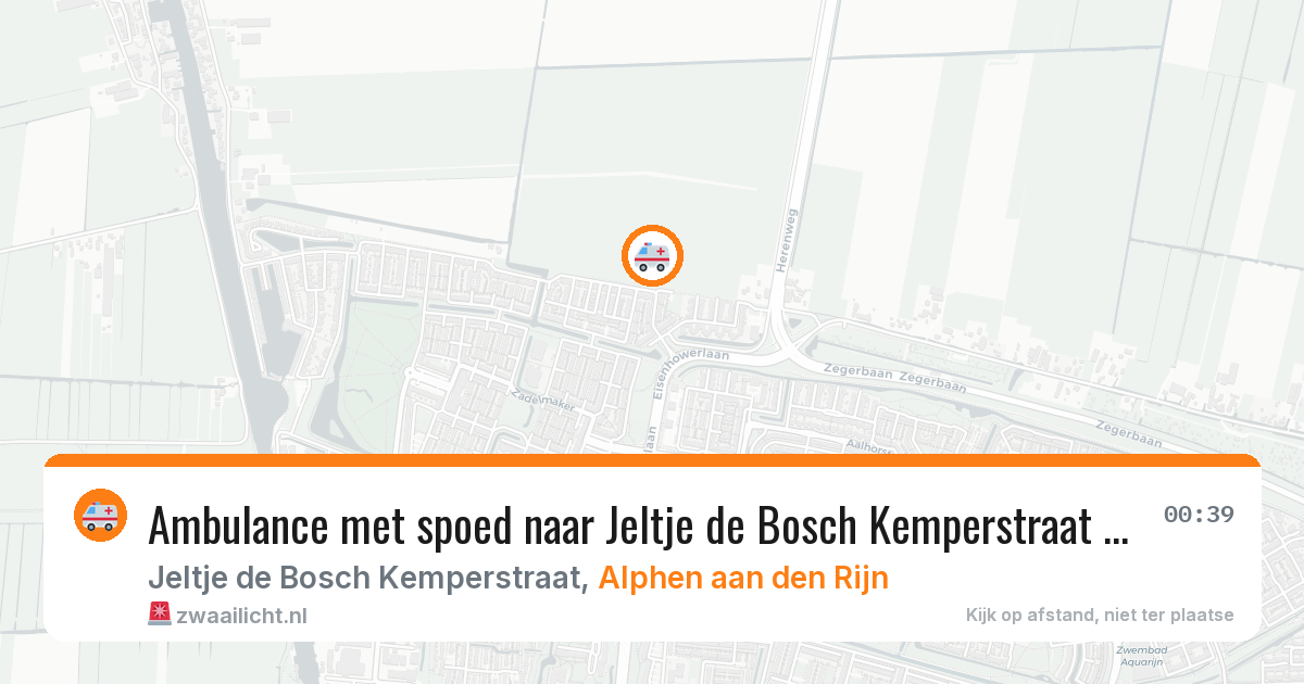 Ambulance met spoed naar Jeltje de Bosch Kemperstraat in Alphen aan den Rijn — 18 mrt 2026
