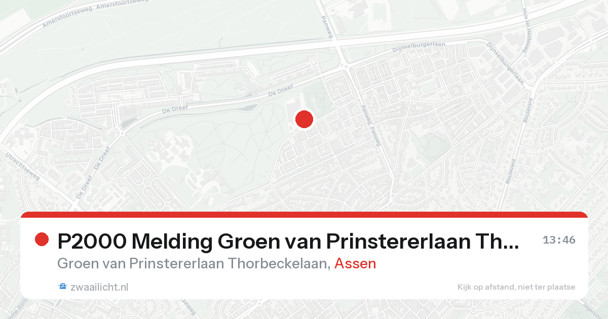 P2000 Melding Groen van Prinstererlaan Thorbeckelaan, Assen — 31 jan 2026