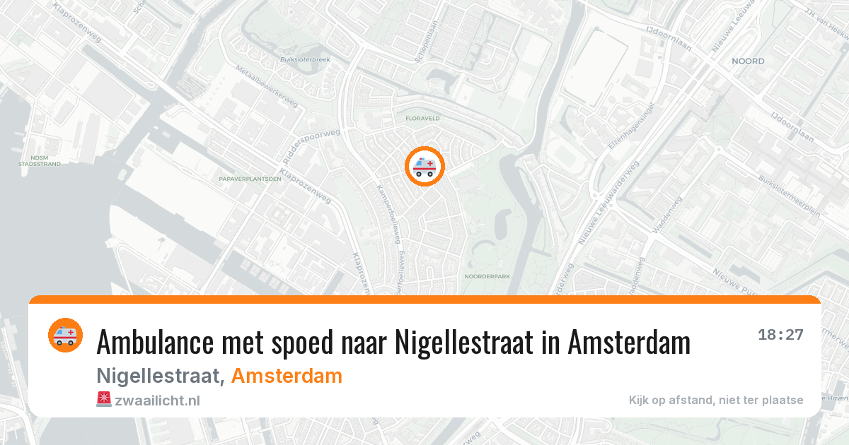 Ambulance met spoed naar Nigellestraat in Amsterdam — 10 aug 2026