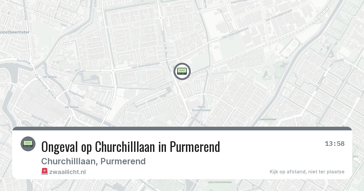 Ongeval op Churchilllaan in Purmerend — 13 feb 2026
