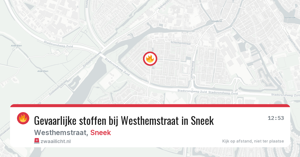 Gevaarlijke stoffen bij Westhemstraat in Sneek — 7 aug 2026