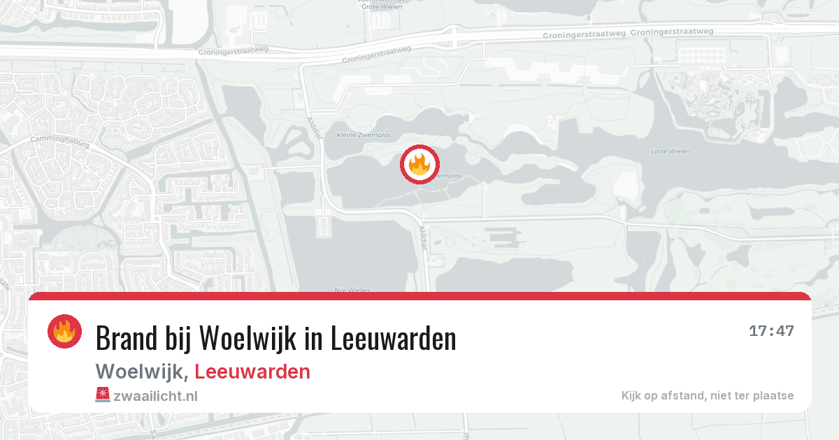 Brand bij Woelwijk in Leeuwarden — 13 jul 2026