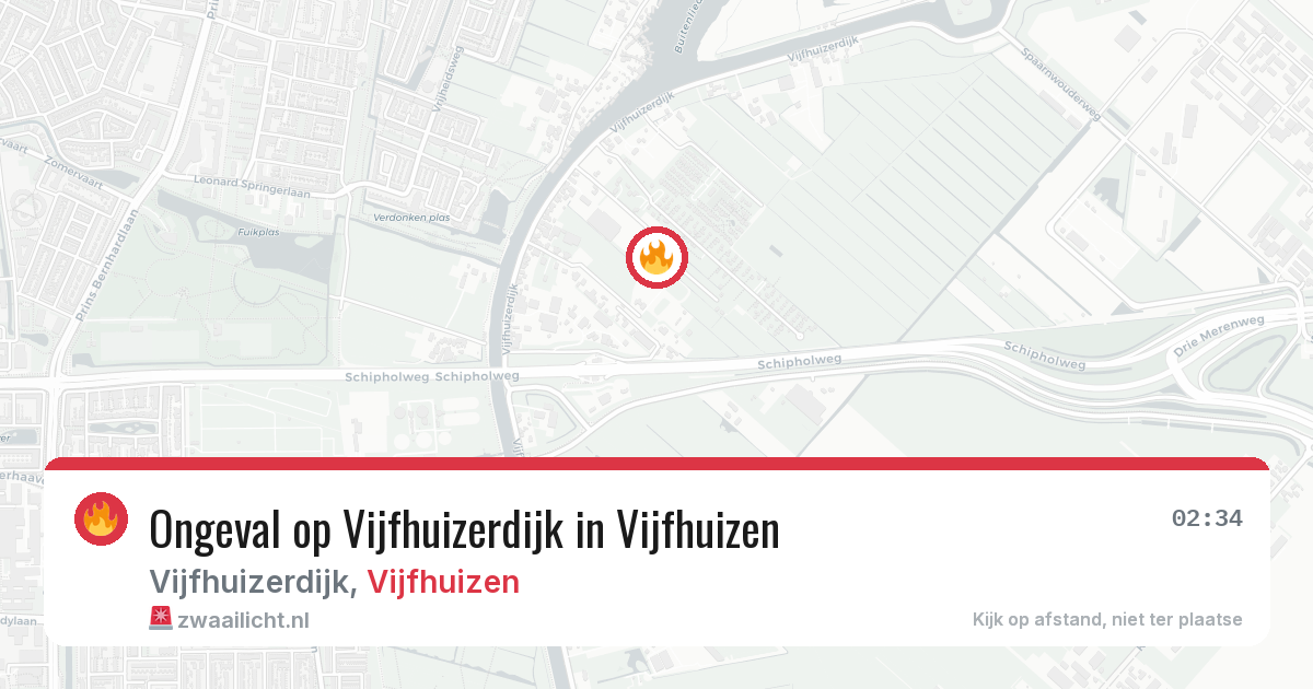 Ongeval op Vijfhuizerdijk in Vijfhuizen — 1 aug 2026