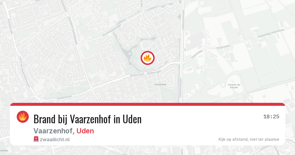 Brand bij Vaarzenhof in Uden — 9 aug 2026