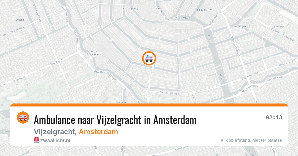 Ambulance naar Vijzelgracht in Amsterdam — 14 aug 2026