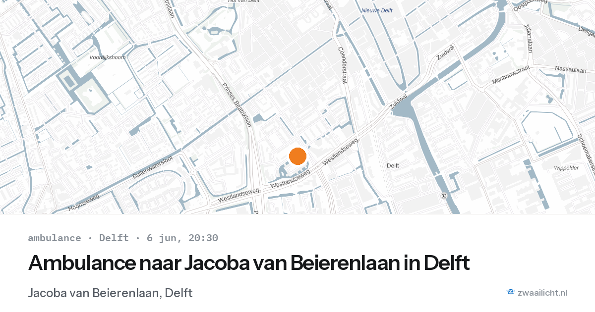 Ambulance naar Jacoba van Beierenlaan in Delft — 6 jun 2026