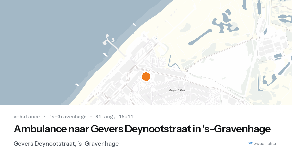 Ambulance naar Gevers Deynootstraat in 's-Gravenhage — 31 aug 2026