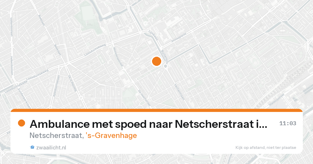 Ambulance met spoed naar Netscherstraat in 's-Gravenhage — 15 aug 2026