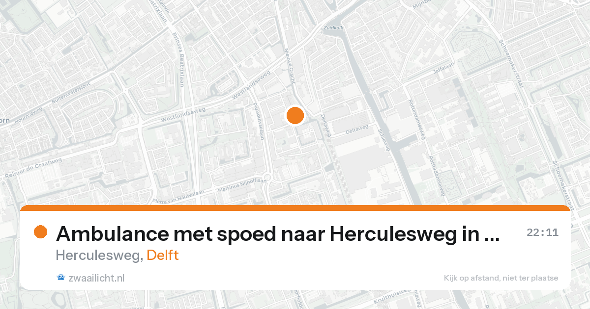 Ambulance met spoed naar Herculesweg in Delft — 15 aug 2026