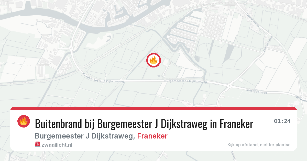 Buitenbrand bij Burgemeester J Dijkstraweg in Franeker — 29 jul 2026
