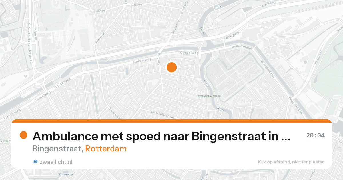 Ambulance met spoed naar Bingenstraat in Rotterdam — 16 aug 2026