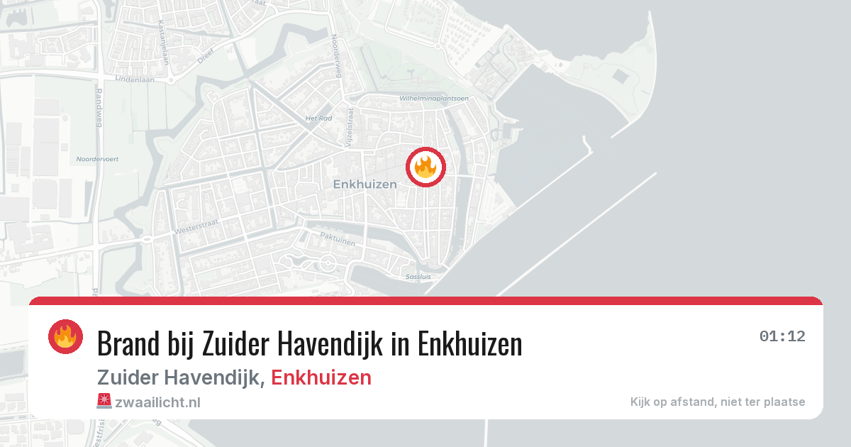 Brand bij Zuider Havendijk in Enkhuizen — 2 jun 2026