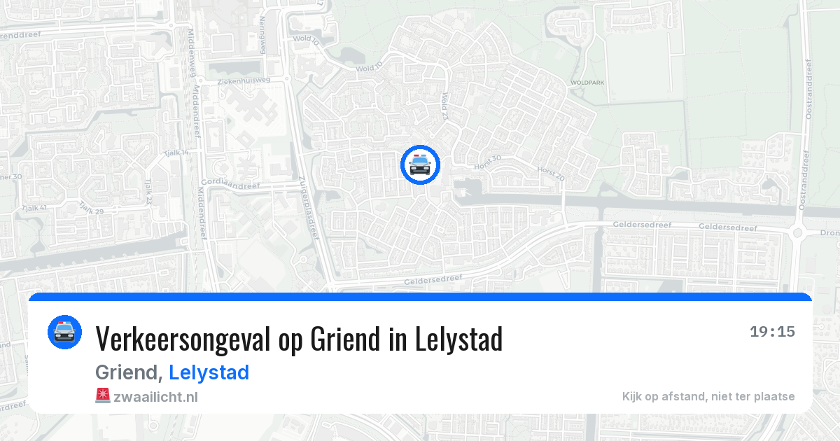 Verkeersongeval op Griend in Lelystad — 30 jul 2026