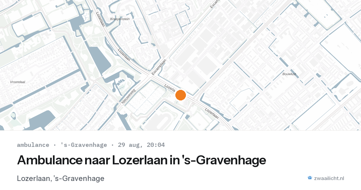 Ambulance naar Lozerlaan in 's-Gravenhage — 29 aug 2026