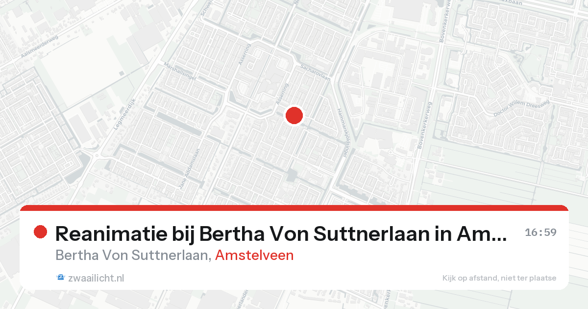 Reanimatie bij Bertha Von Suttnerlaan in Amstelveen — 21 aug 2026