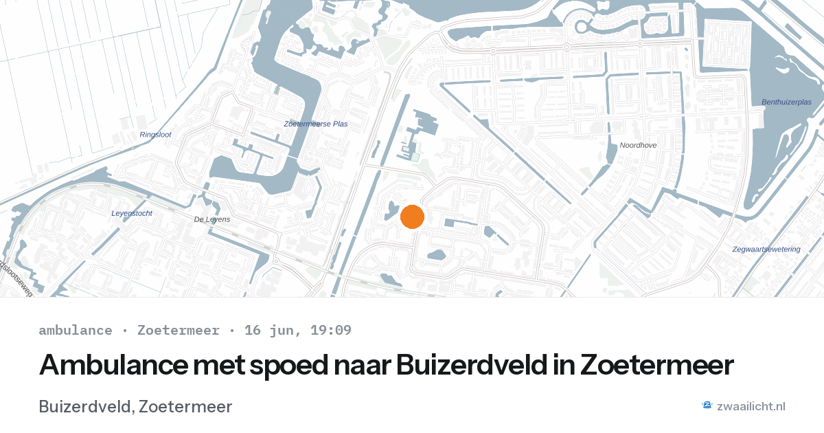 Ambulance met spoed naar Buizerdveld in Zoetermeer — 16 jun 2026