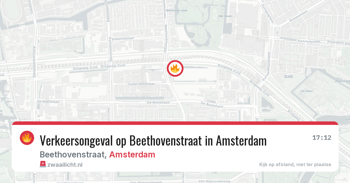 Verkeersongeval op Beethovenstraat in Amsterdam — 26 mrt 2026