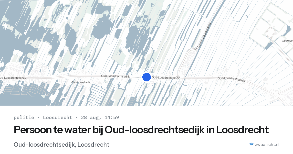 Persoon te water bij Oud-loosdrechtsedijk in Loosdrecht — 28 aug 2026