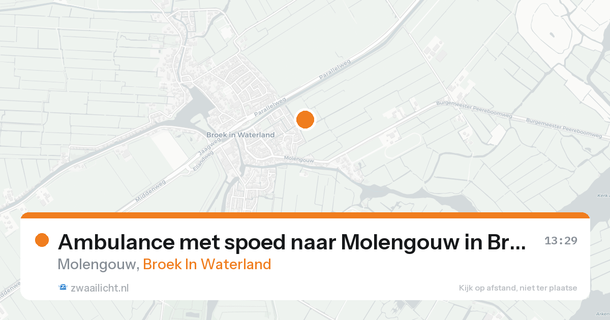 Ambulance met spoed naar Molengouw in Broek In Waterland — 25 aug 2026