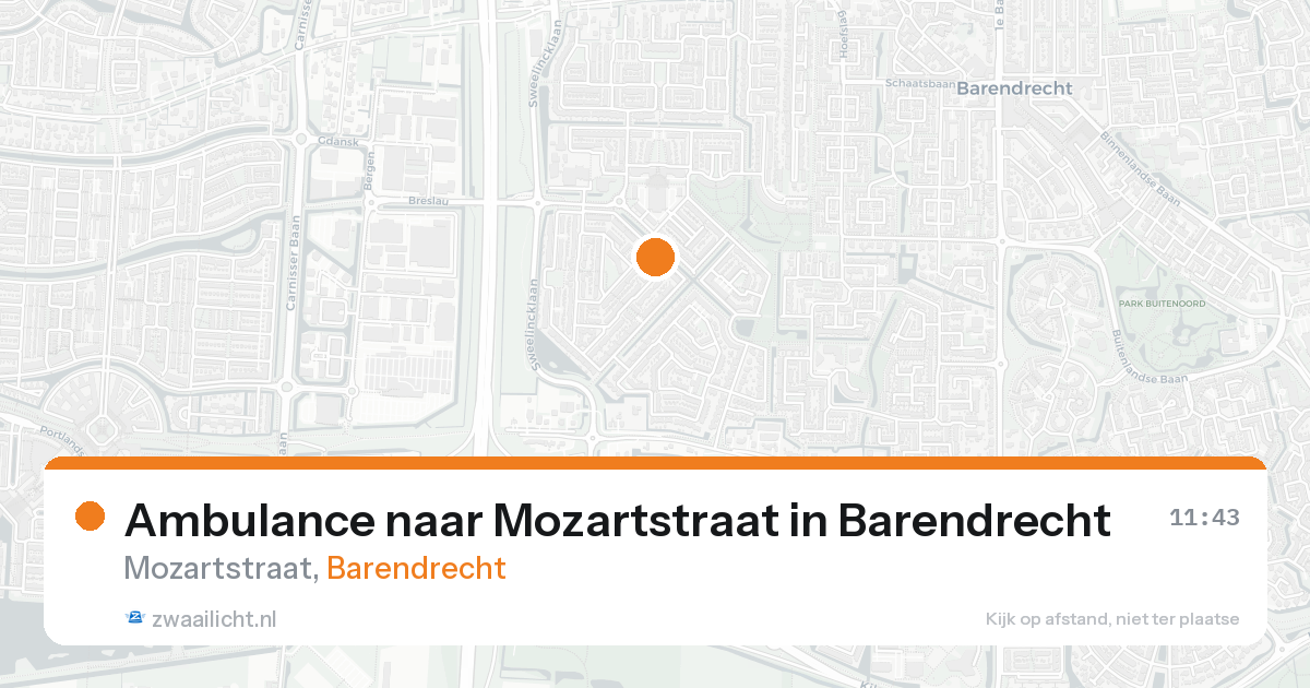 Ambulance naar Mozartstraat in Barendrecht — 20 aug 2026