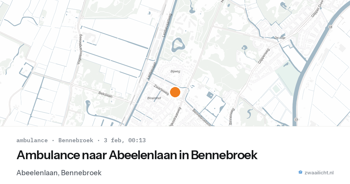 Ambulance naar Abeelenlaan in Bennebroek — 2 feb 2026