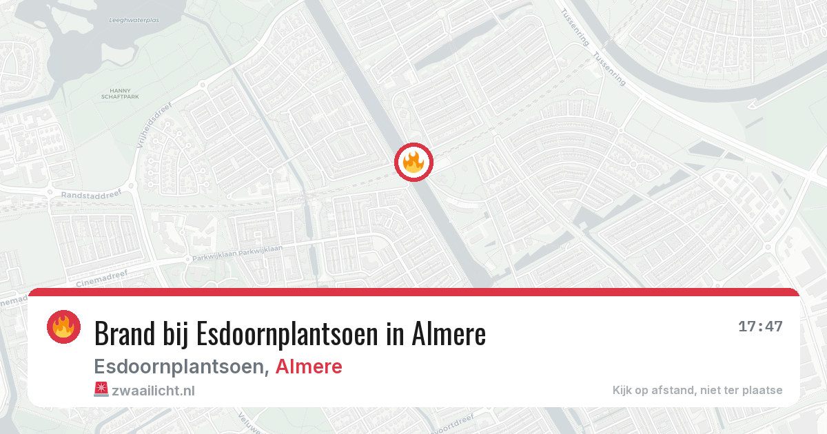 Brand bij Esdoornplantsoen in Almere — 10 mrt 2026