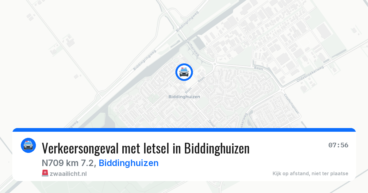 Verkeersongeval met letsel in Biddinghuizen — 26 mrt 2026