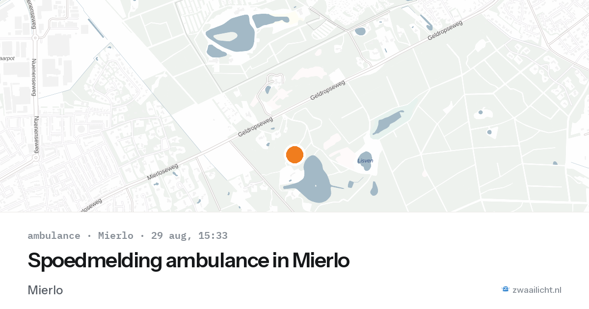 Spoedmelding ambulance in Mierlo — 29 aug 2026